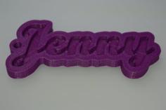 Jenny Keychain Nametag Sleutelhanger 3D Printer Model