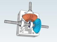 Nema 17 Right Angle Gearbox With Spiral Bevel Gears 3D Printer Model