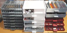 Electronic Component Stackable Drawers 3D Printer Model