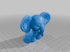 Baby Elephant Kawaii 3D Printer Model