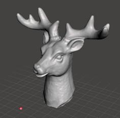 Buck, Deer Statue, Deer Mount On Base, Including Antlers / Horns 3D Printer Model