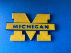 University Of Michigan Block M Magnet 3D Printer Model