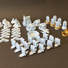 Complete Set Of Playing Pieces For ‘The Settlers Of Catan’ 3D Printer Model