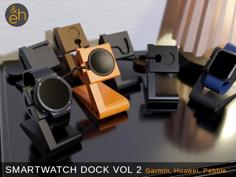 Universal Smartwatch Dock Vol 2 – Google, Samsung, Amazfit, Huawei, Garmin, Pebble Etc. 3D Printer Model