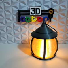 Candle Lantern With Crescent And Star Glass 3D Printer Model