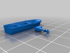 Simple Boat And Outboard 3D Printer Model