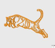 Jumping Tiger 2D 3D Printer Model