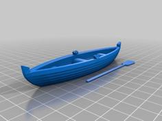 Boat With Paddles 3D Printer Model