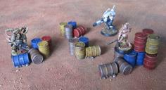 Wargame 28/32mm Barrels Pile / Cluster 3D Printer Model