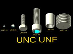 UNC/UNF Bolts Library 3D Printer Model