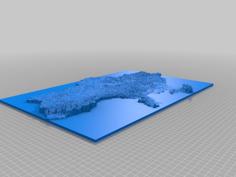 Ukraine Topography 3D Printer Model