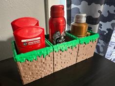 Minecraft Multiple Grass Blocks Container (Open Top) 3D Printer Model