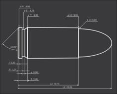 9mm Luger Dummy Parametric 3D Printer Model