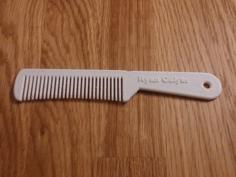 Ergonomic Hair Comb With Personalized Text 3D Printer Model