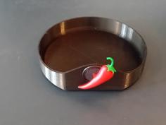 Plant Water Tray With Customisable Attachment (chili Pepper) 3D Printer Model