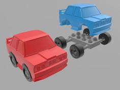 Low Poly Rally Car (BWM) (with Wheels) 3D Printer Model