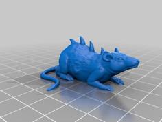 Dire Rat Miniature (from The TILESCAPE Dungeons Critters Pack) 3D Printer Model