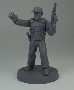 TYLER – TABLETOP MINIATURE – CORPORATIVE SECURITY – TRPG – CYBERPUNK/SCI-FI/MODERN – FREE 3D Printer Model