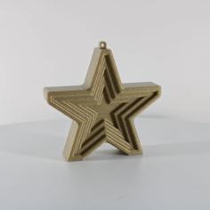 Subtractive Star Tree Ornament, Christmas Decor By Slimprint 3D Printer Model