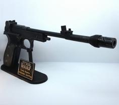 Princess Leia Defender Sporting Blaster Stand 3D Printer Model