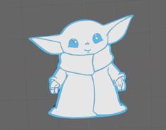 Baby Yoda Wall Art 3D Printer Model