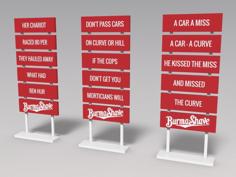 Customizable Miniature Burma-Shave Road Sign 3D Printer Model