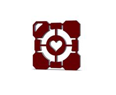 Companion Cube 2D Keychain 3D Printer Model