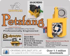 Petsfang Duct For CR10 MicroSwiss/Stock/E3Dv6/Volcano/TevoTornado /Tarantula Hot End/E3Dv6 CNC Mount & 5015 Fan Bullseye Blokhead 3D Printer Model