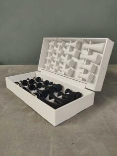 Portable Chess Set (pieces, Board And Container) 3D Printer Model