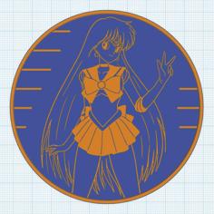 Translucent Sailor Mars Coaster (Sailor Moon) 3D Printer Model