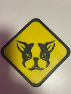 Boston Terrier Sign 3D Printer Model