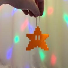 Pixel Star From Mario Bros Games. 3D Printer Model