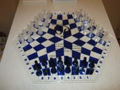 Three-player Chess From Acryl 3D Printer Model