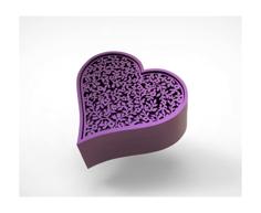 Flower Depiction In Heart Shape Case 3D Printer Model