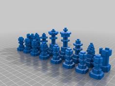 8 Bit Chess Set 3D Printer Model