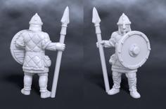 Nord Warrior With Spear And Shield 3D Printer Model