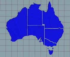 Australia Map Puzzle 3D Printer Model