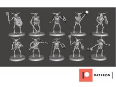 Skeleton Beastman Warriors – Melee Bull Brawlers 3D Printer Model