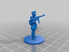 28mm Ganger Girl Miniature 3D Printer Model