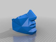 Low Poly Half Mask 3D Printer Model