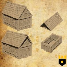 Small Medieval House, Kickstarter Teaser Model 3Dlayeredscenery 3D Printer Model