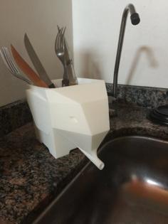 Jumbo Elephant Cutlery Drainer 3D Printer Model