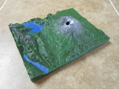 Mount St. Helens (with Lava Chamber) 3D Printer Model