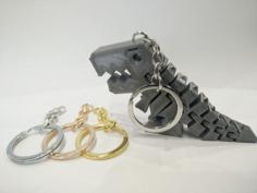 Flexi Rex Keychain With A Hidden Loop 3D Printer Model