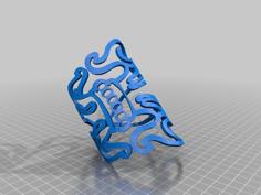 Curled Fleur-De-Lis Fashion Bracelet/anklelet. 3D Printer Model