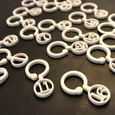 **updated-check Description** Typewriter Keys, Knitted Stitch Markers For Knitting 3D Printer Model