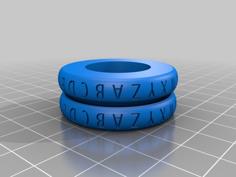 Caesar Cipher Decoder Ring Rounded 3D Printer Model