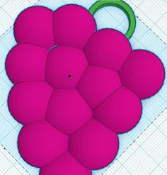 Grapes Keychain 3D Printer Model