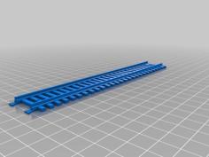 Interlocking Ho Scale Track, All Plastic. Six Inch Straight. 3D Printer Model