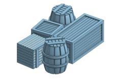 Barrel And Crates 3D Printer Model